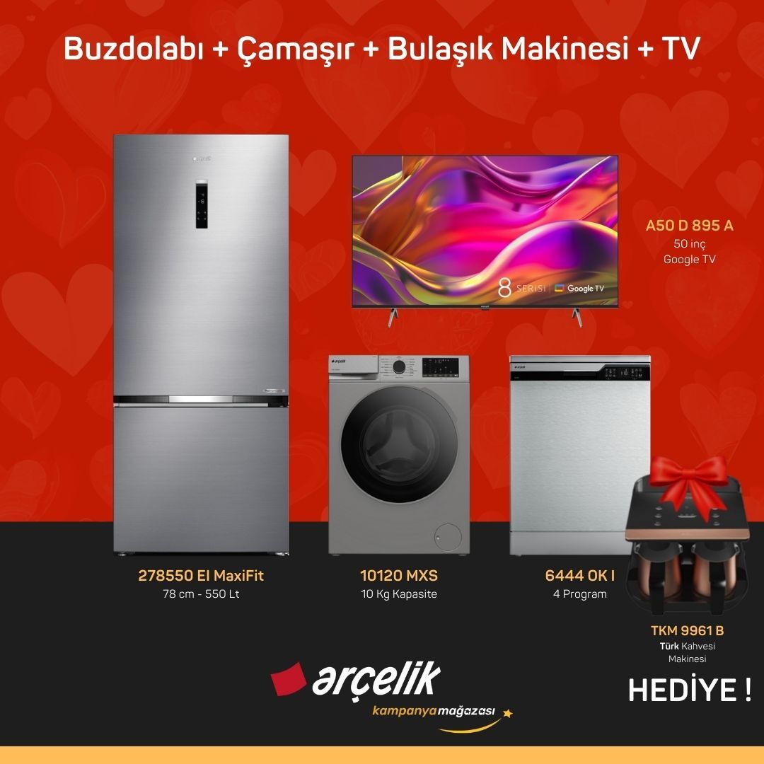 ARÇELİK 4'lü Çeyiz Paketi ( 278550 EI MaxiFit - 10120 MXS - 6444 OK I - A50 D 895 A - TKM 9961 B )