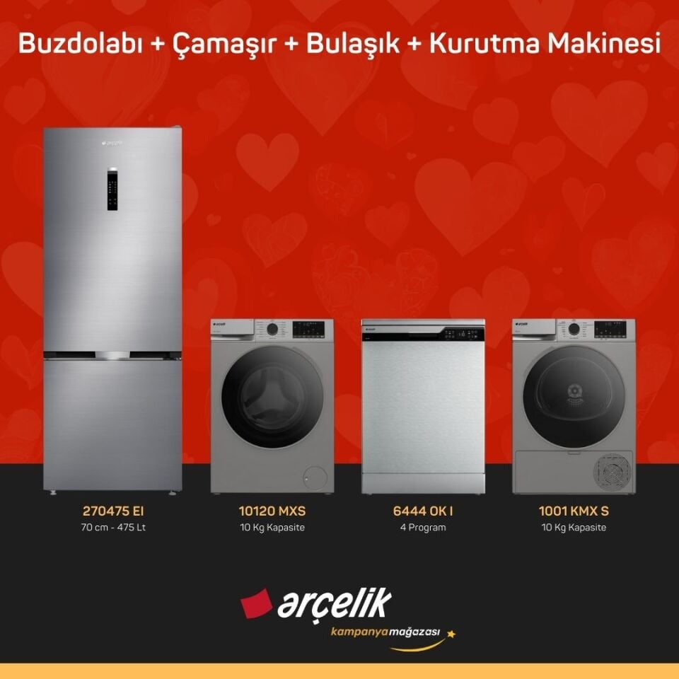 ARÇELİK 4'lü Çeyiz Paketi ( 270475 EI - 10120 MXS - 6444 OK I - 1001 KMX S )
