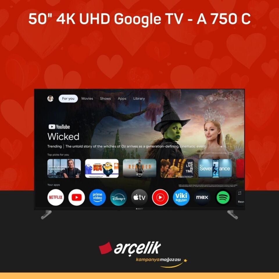 ARÇELİK 7 Serisi 50'' 4K UHD Google TV - A 750 C