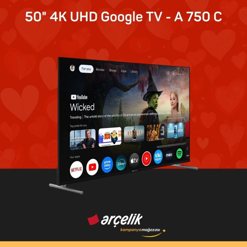 ARÇELİK 7 Serisi 50'' 4K UHD Google TV - A 750 C