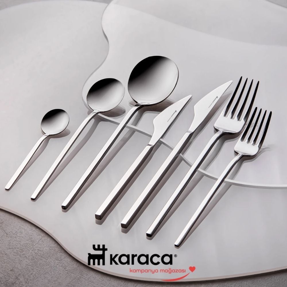 Karaca  Premium Fortuna Platin 12 Kişilik 84 Parça Çatal Kaşık Bıçak Takımı