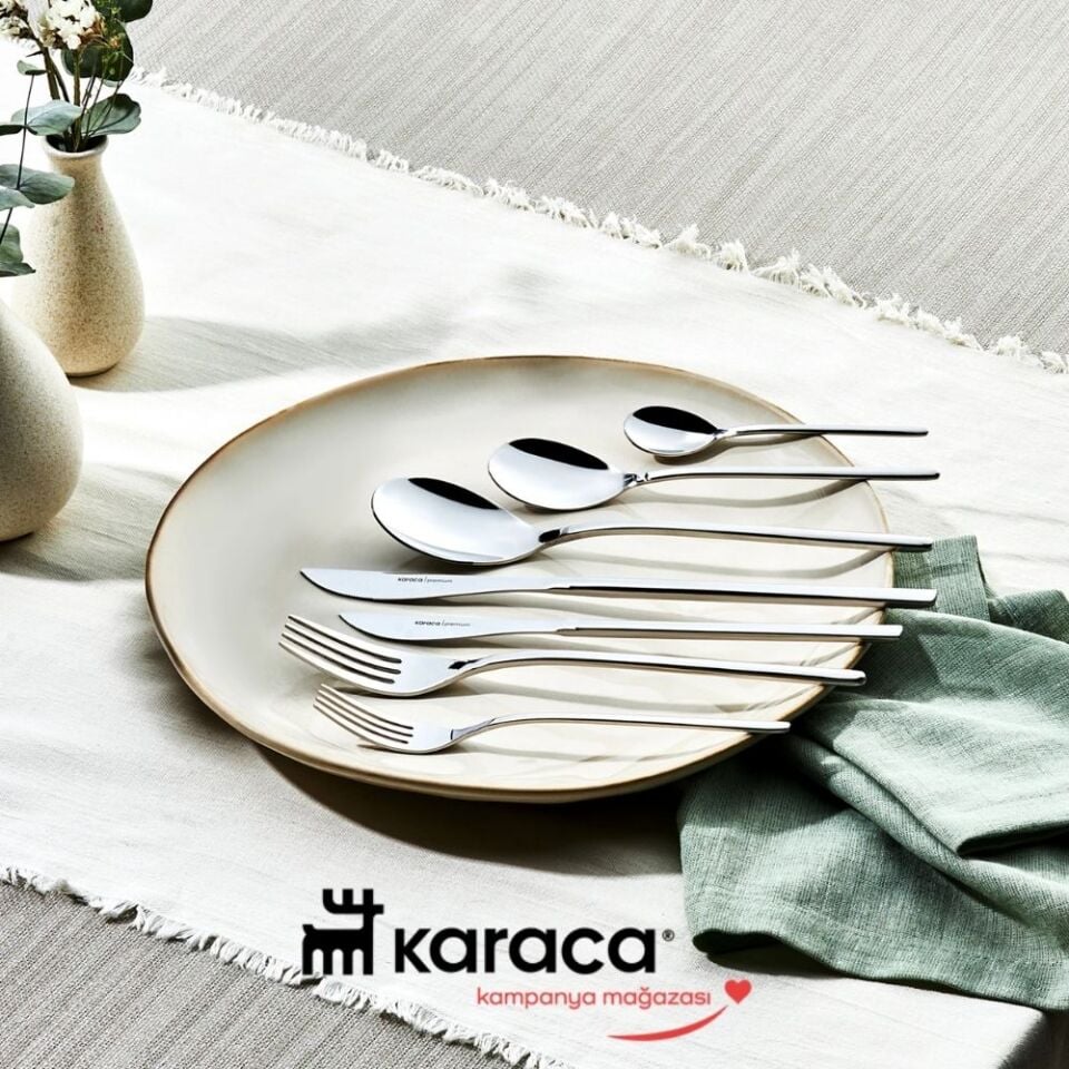 Karaca  Premium View Platin 12 Kişilik 84 Parça Çatal Kaşık Bıçak Takımı