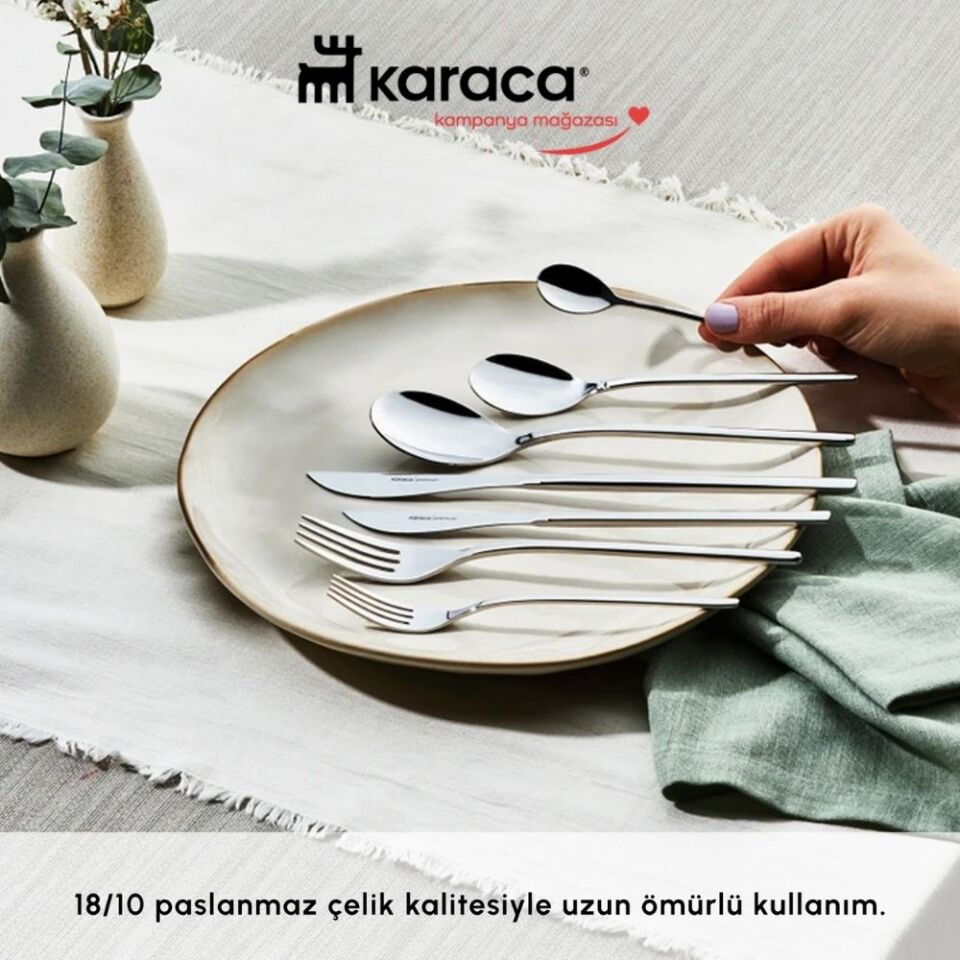 Karaca  Premium View Platin 12 Kişilik 84 Parça Çatal Kaşık Bıçak Takımı