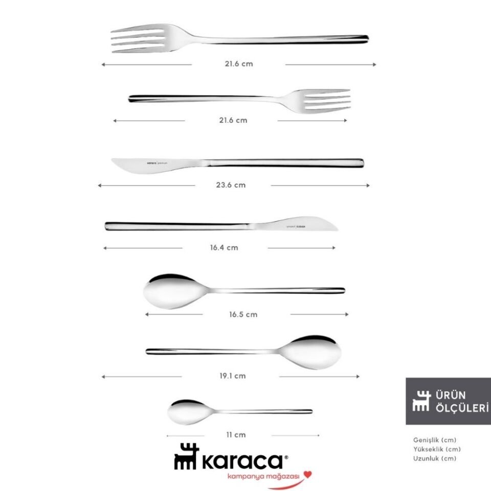 Karaca Premium View Platin 12 Kişilik 84 Parça Çatal Kaşık Bıçak Takımı