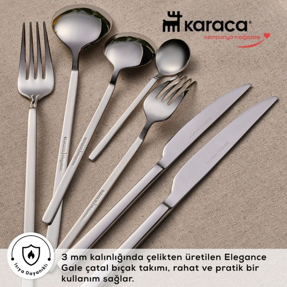 Karaca  Elegance Gale Platin 12 Kişilik 84 Parça Çatal Kaşık Bıçak Takımı