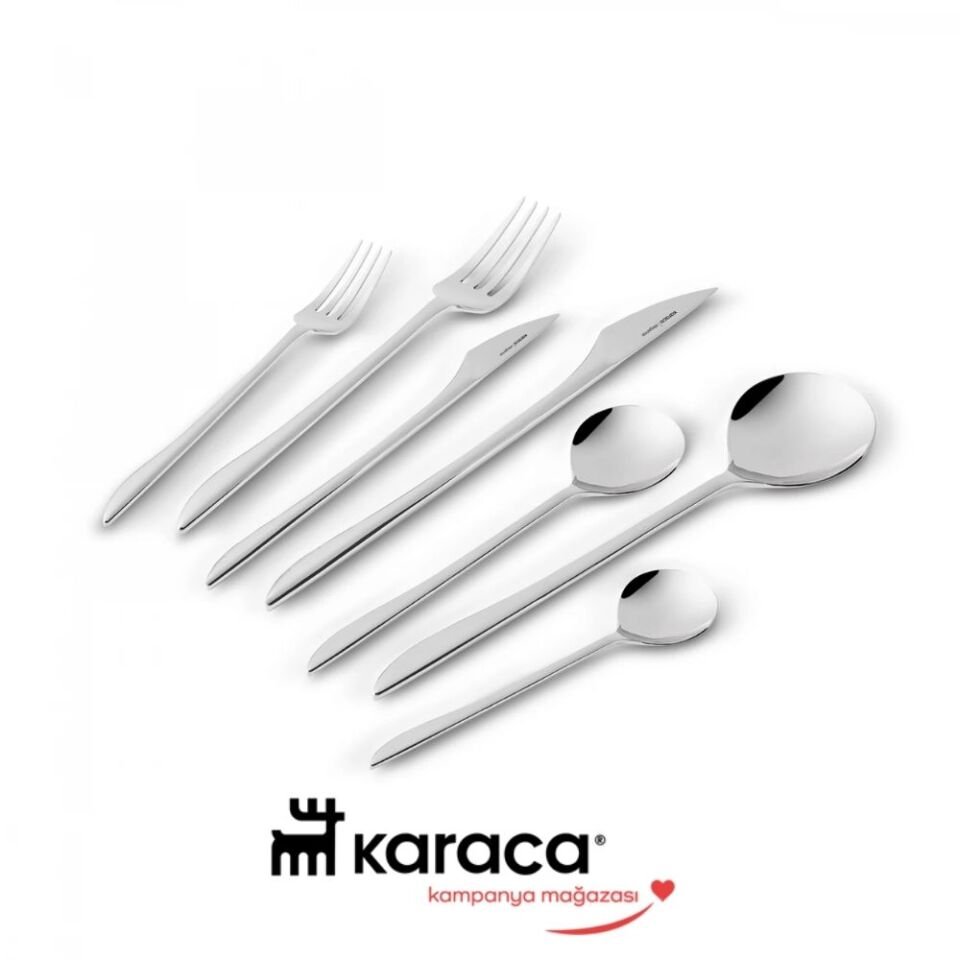 Karaca Premium Platin Von 12 Kişilik 84 Parça Çatal Kaşık Bıçak