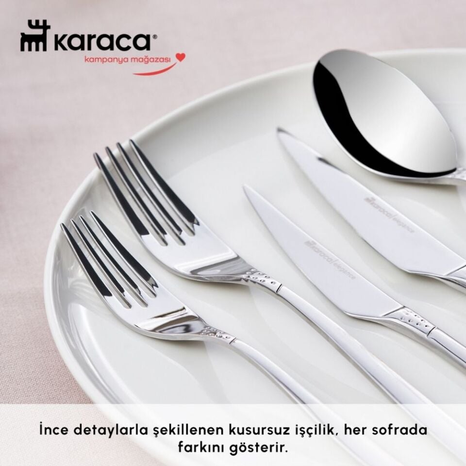 Karaca  316 Premium Halley Platin 12 Kişilik 84 Parça Çatal Kaşık Bıçak Takımı