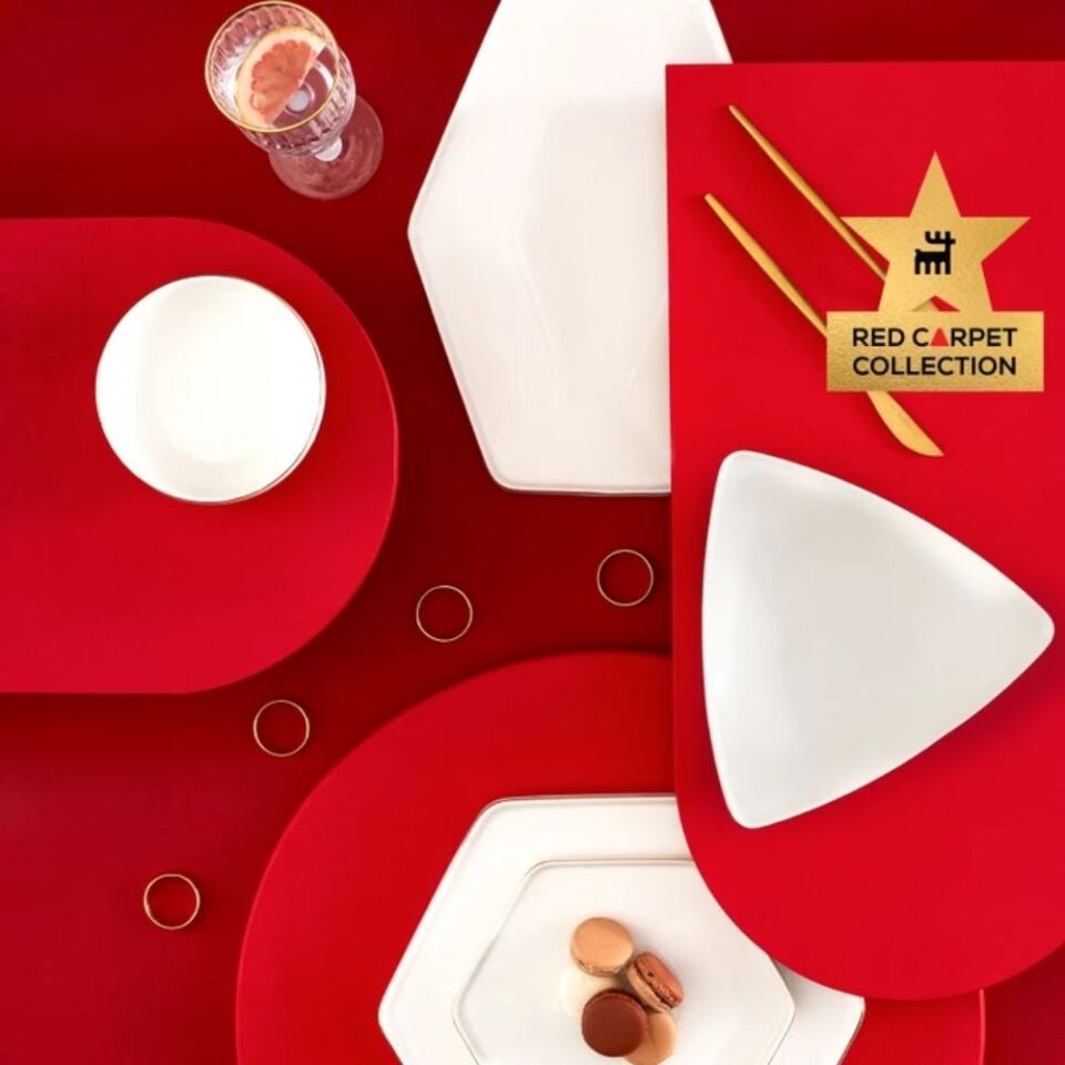 Karaca  Red Carpet Collection Stream Bone Geo 59 Parça 12 Kişilik Yemek Takımı Gold