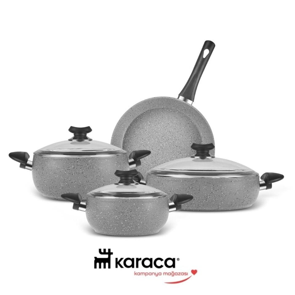 Karaca Biogranit Avanos 7 Parça Tencere Seti Gri