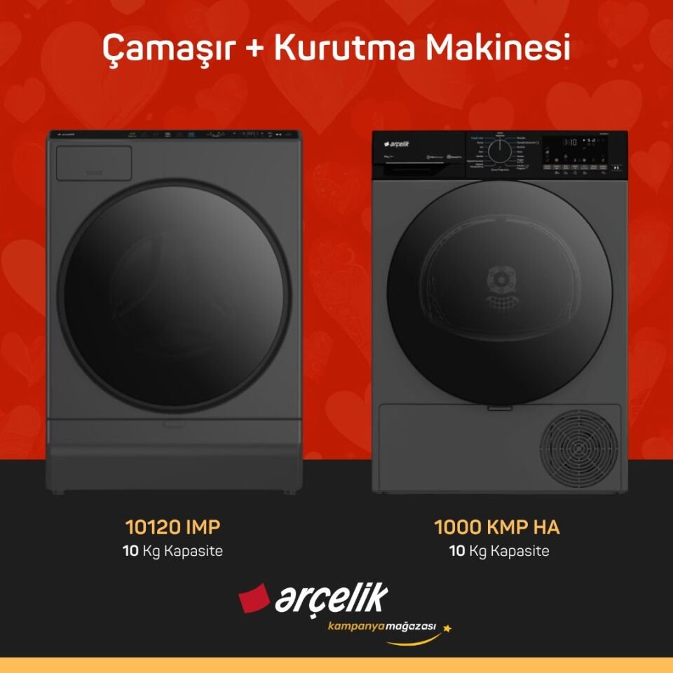 ARÇELİK 10120 IMP Çamaşır Makinesi - 1000 KMP HA Kurutma Makinesi