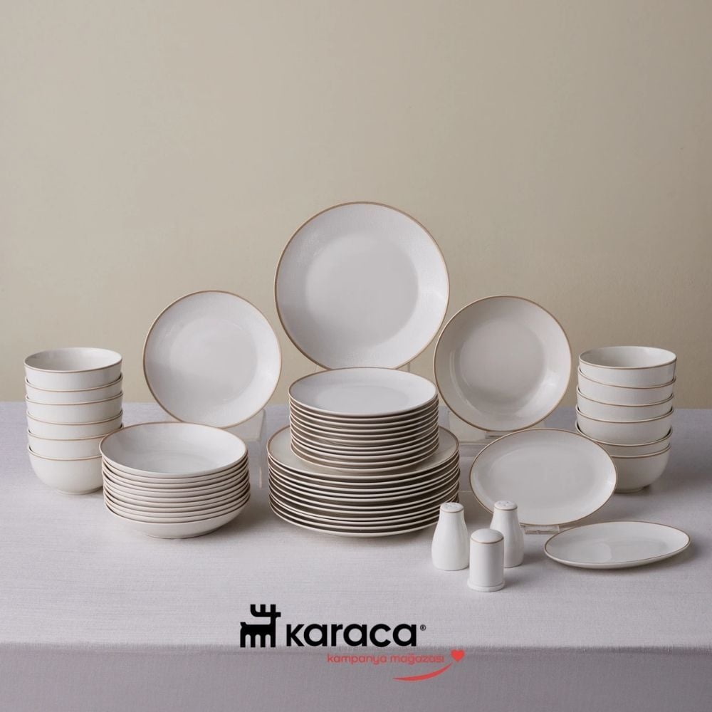 Karaca  Forever Bone Ollie 53 Parça 12 Kişilik Yemek Takımı Gold