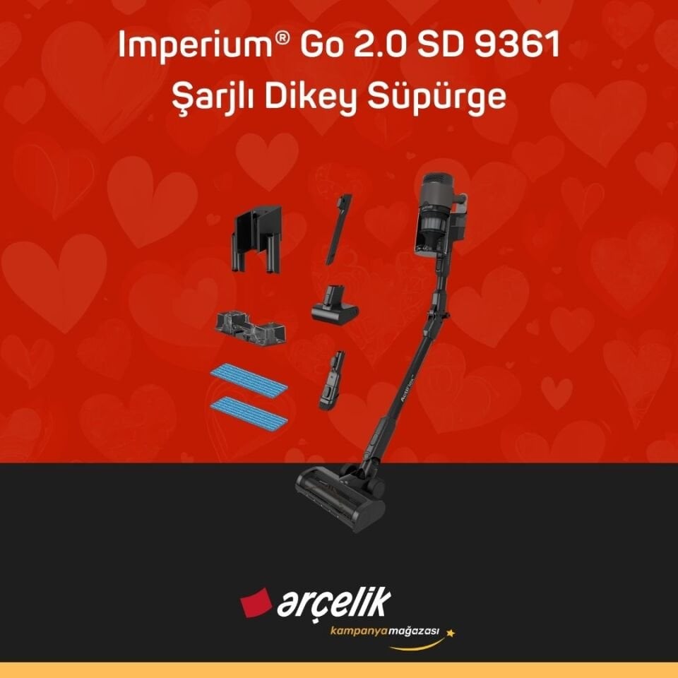 ARÇELİK Imperium® Go 2.0 SD 9361 Şarjlı Dikey Süpürge