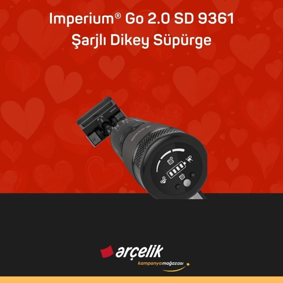 ARÇELİK Imperium® Go 2.0 SD 9361 Şarjlı Dikey Süpürge