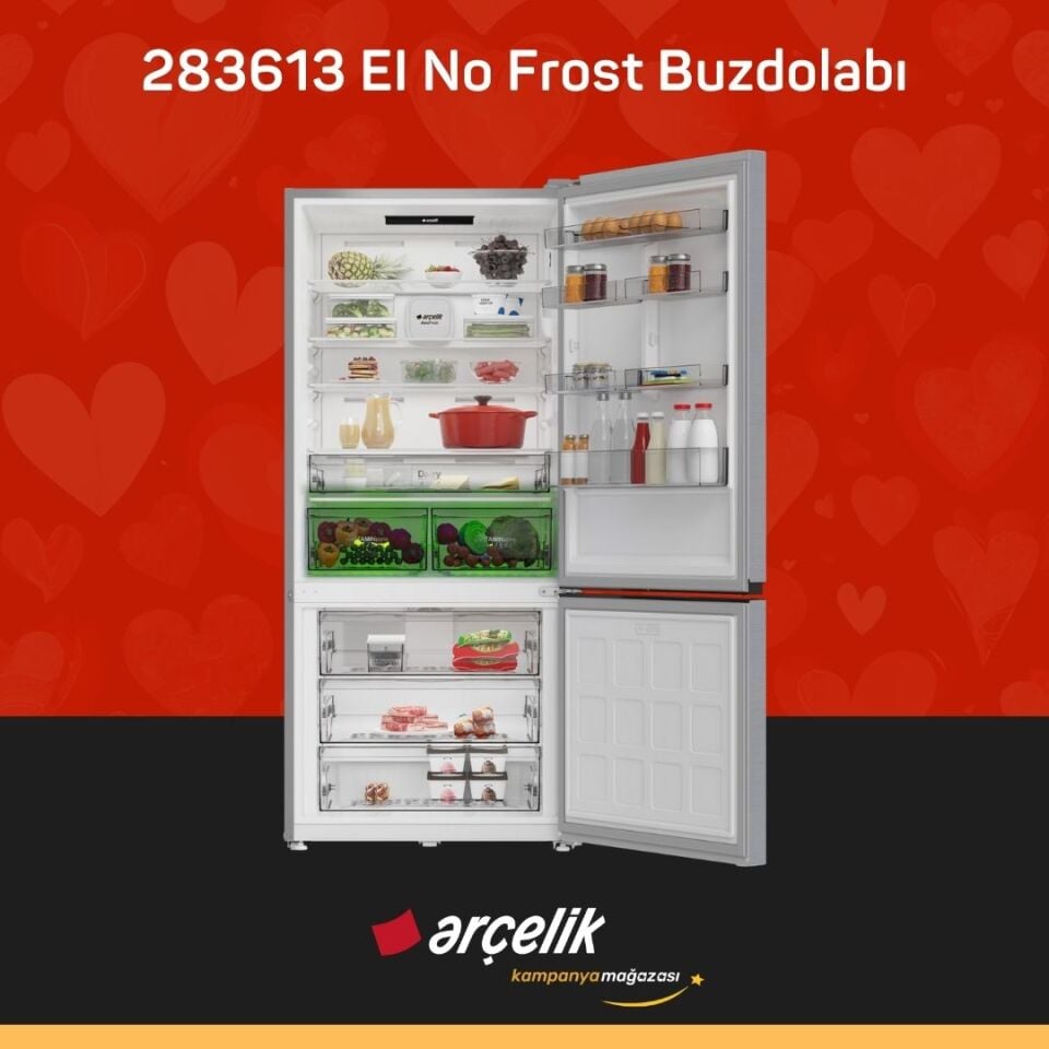 ARÇELİK 283613 EI Alttan Donduruculu Buzdolabı