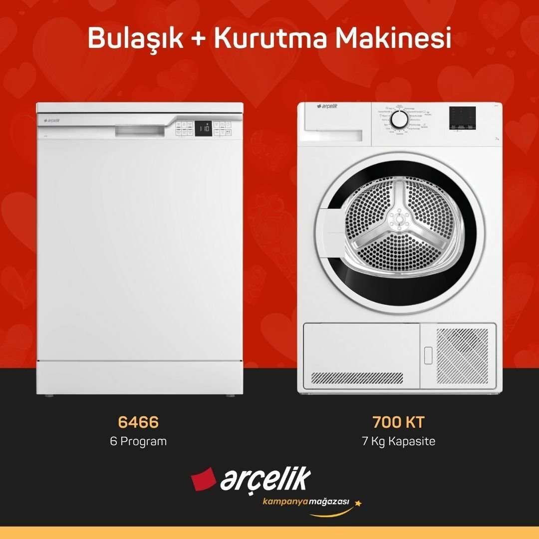 ARÇELİK 6466 Bulaşık Makinesi - 700 KT Kurutma Makinesi