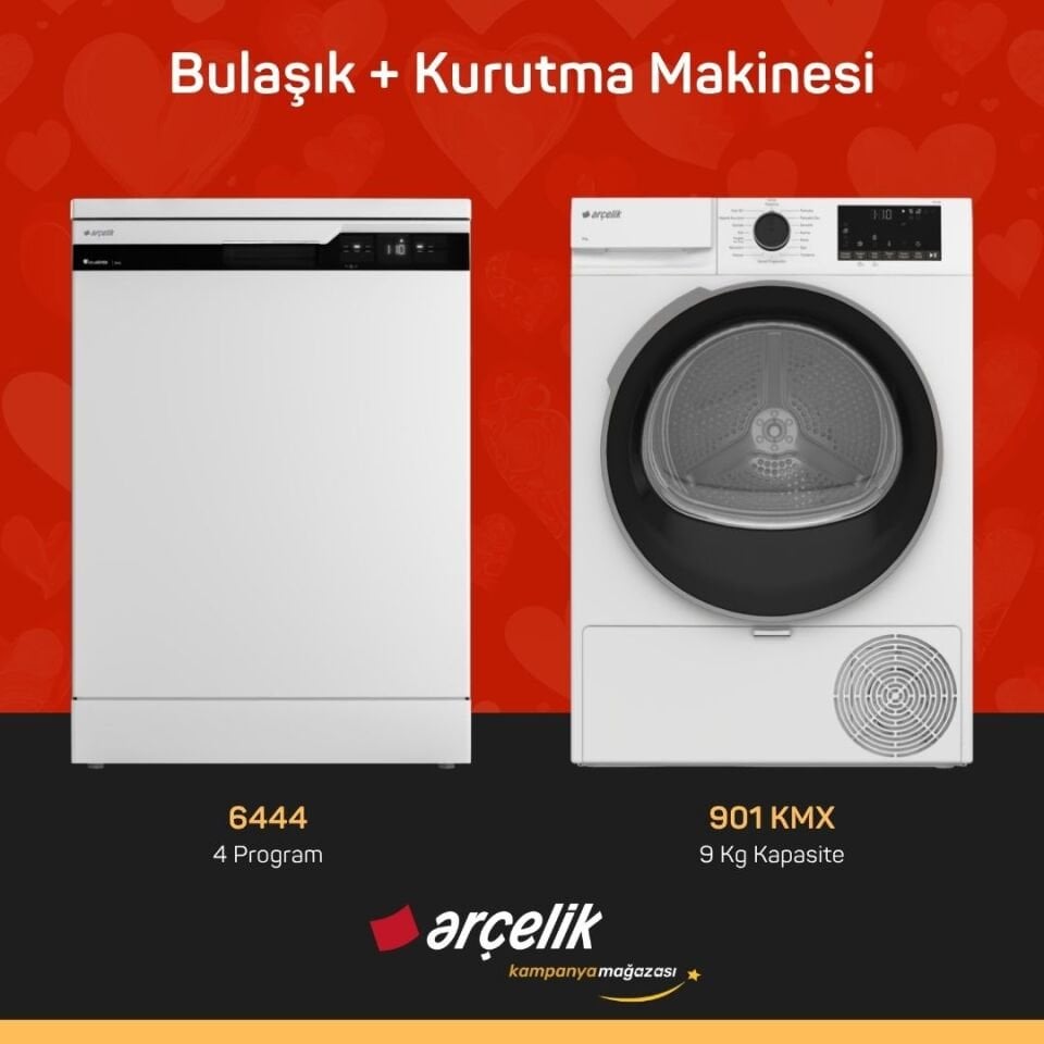 ARÇELİK 6444 Bulaşık Makinesi - 901 KMX Kurutma Makinesi