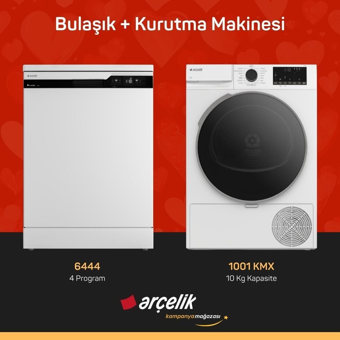 ARÇELİK 6444 Bulaşık Makinesi - 1001 KMX Kurutma Makinesi