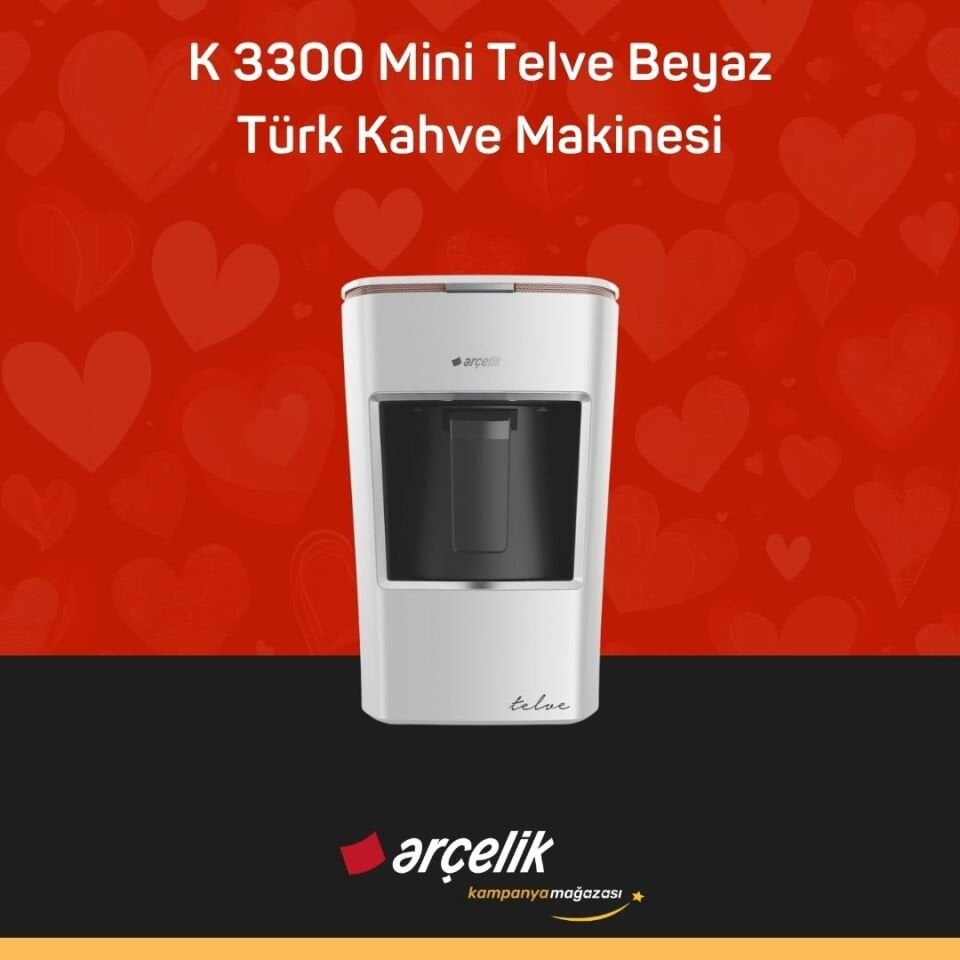 ARÇELİK K 3300 Mini Telve Beyaz Türk Kahve Makinesi