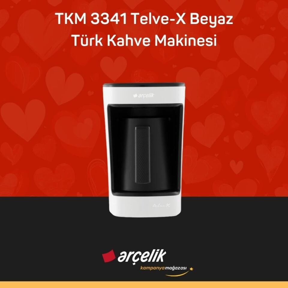 ARÇELİK TKM 3341 Telve-X Beyaz Türk Kahve Makinesi