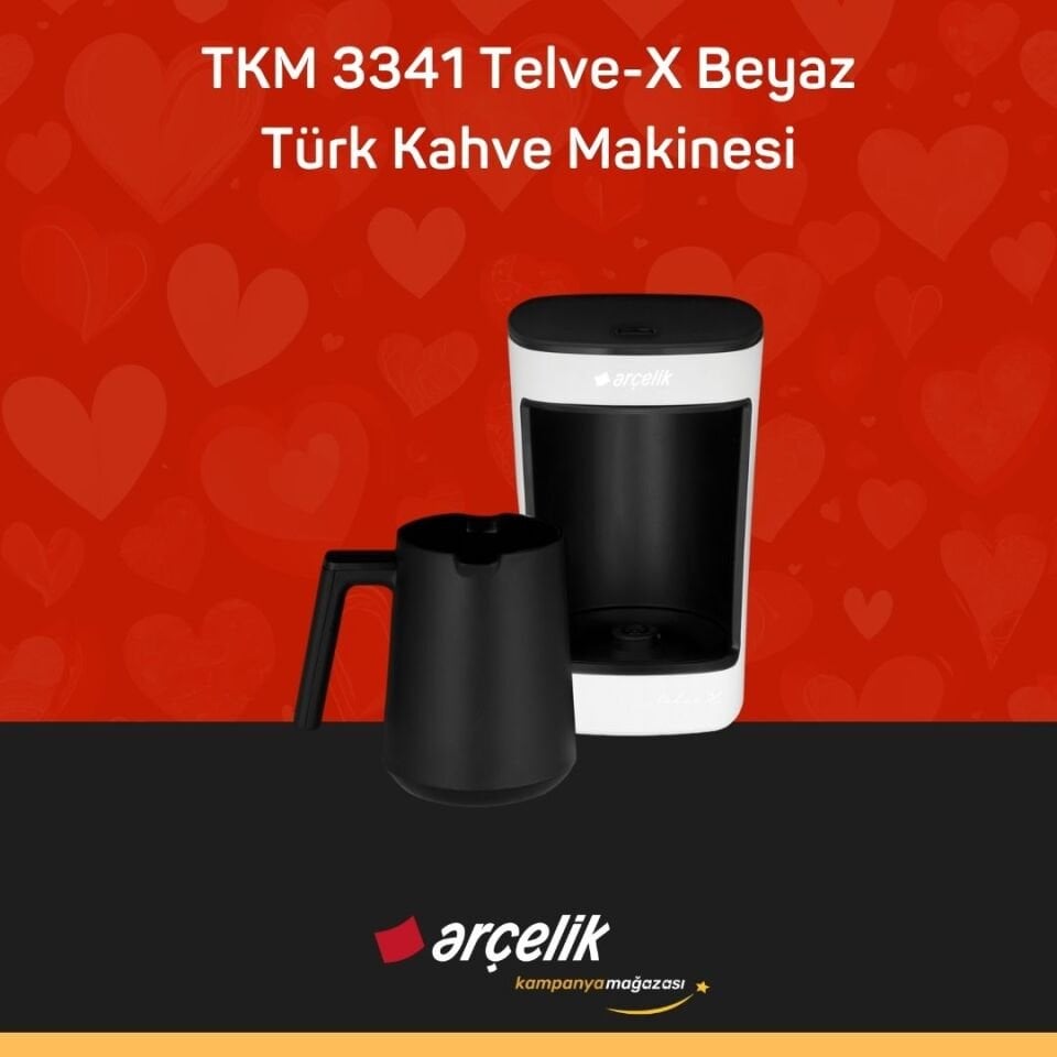 ARÇELİK TKM 3341 Telve-X Beyaz Türk Kahve Makinesi