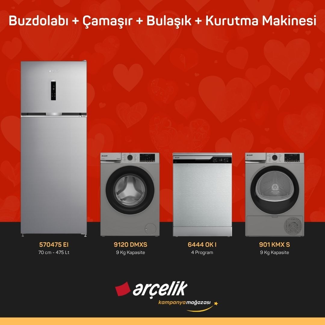 ARÇELİK 4'lü Çeyiz Paketi ( 570475 EI - 9120 DMXS - 6444 OK I - 901 KMX S )