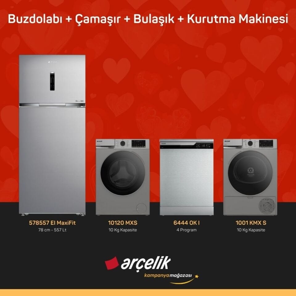 ARÇELİK 4'lü Çeyiz Paketi ( 578557 EI MaxiFit - 10120 MXS - 6444 OK I - 1001 KMX S )