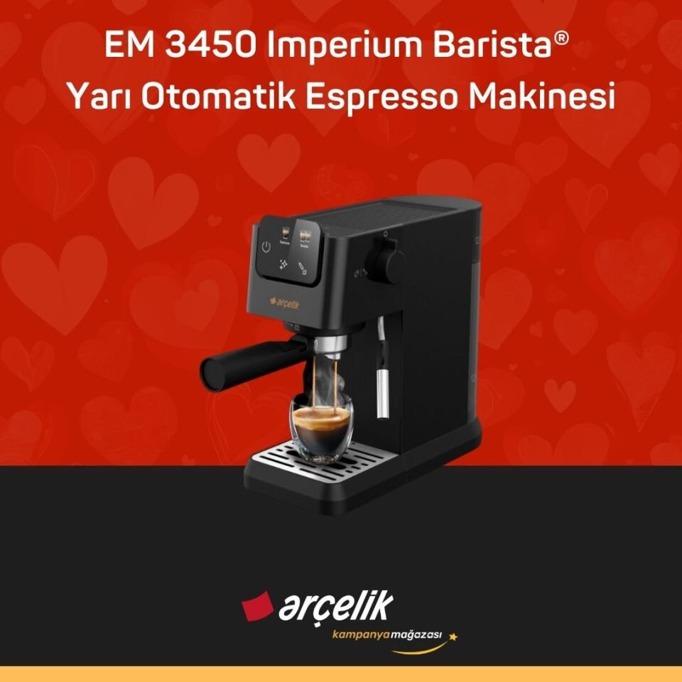 ARÇELİK EM 3450 Imperium Barista® Yarı Otomatik Espresso Makinesi