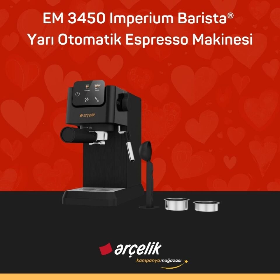 ARÇELİK EM 3450 Imperium Barista® Yarı Otomatik Espresso Makinesi