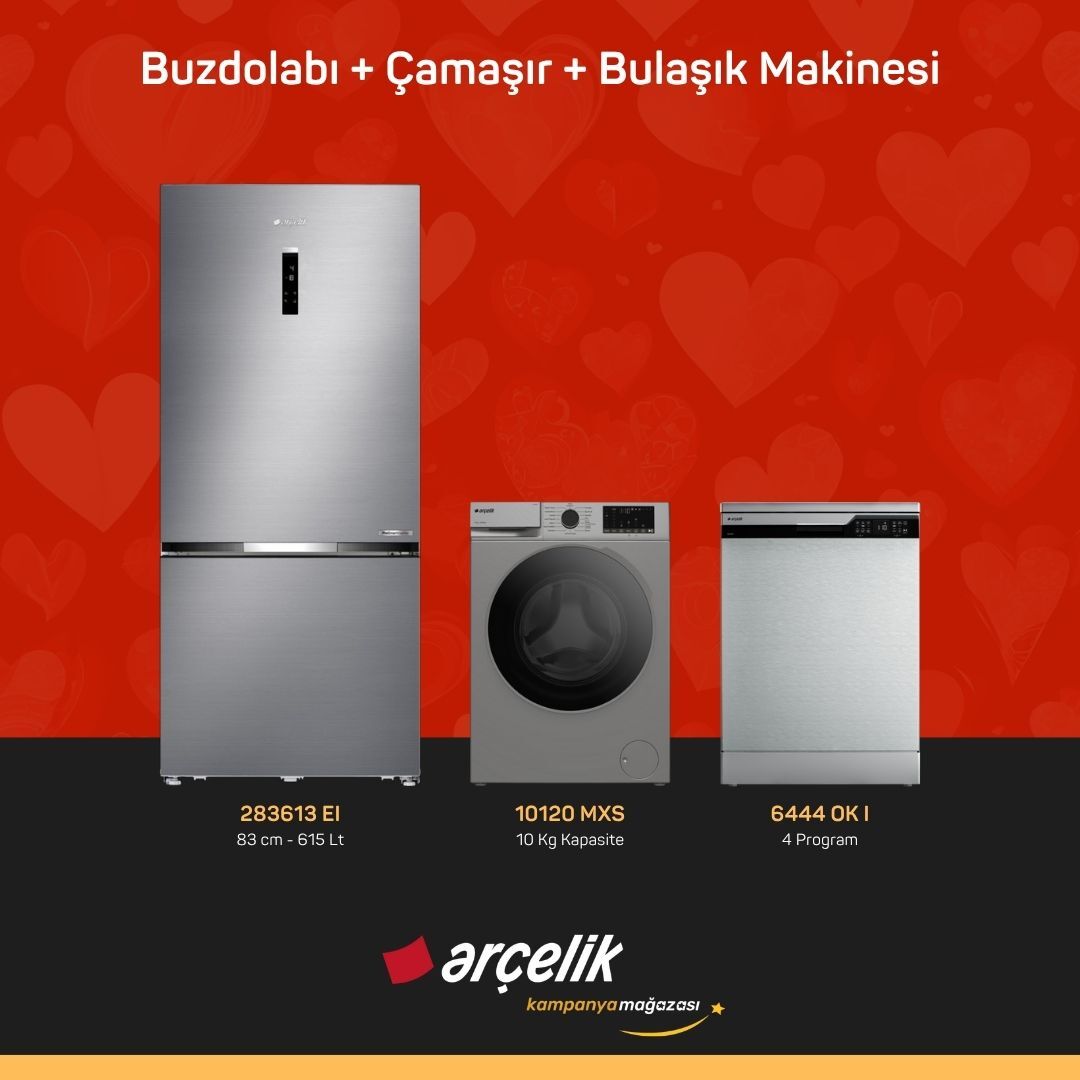 ARÇELİK 3'lü Çeyiz Paketi ( 283613 EI - 10120 MXS - 6444 OK I )