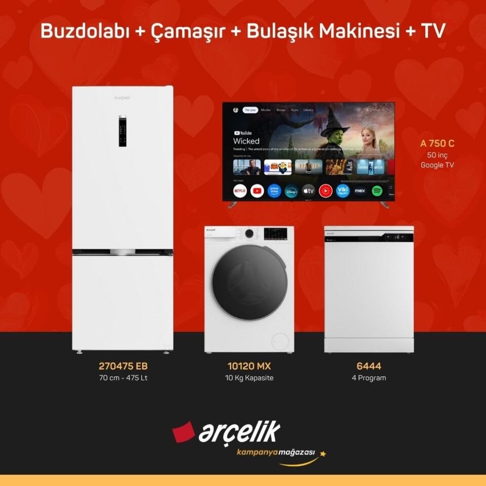 ARÇELİK 4'lü Çeyiz Paketi ( 270475 EB - 10120 MX - 6444 - A 750 C )