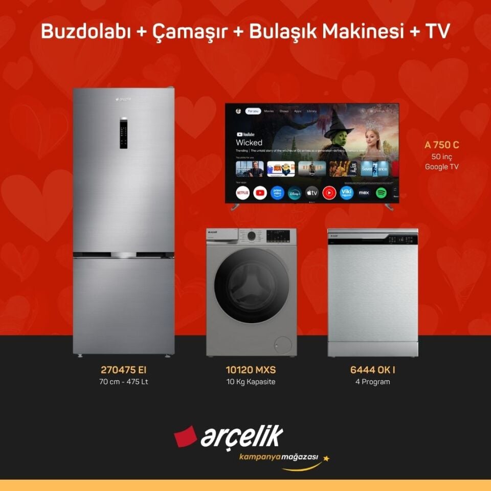 ARÇELİK 4'lü Çeyiz Paketi ( 270475 EI - 10120 MXS - 6444 OK I - A 750 C )