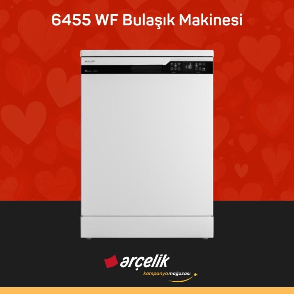 ARÇELİK 6455 WF 5 Programlı Bulaşık Makinesi