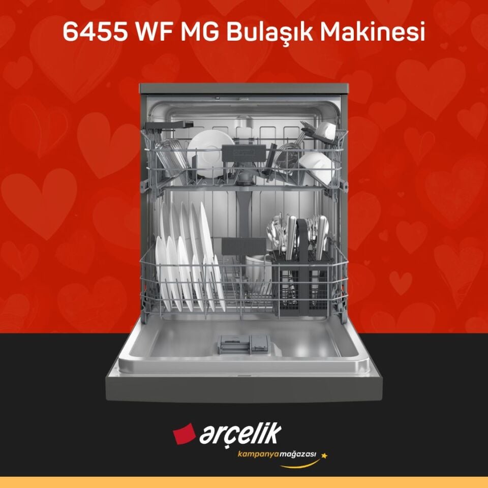 ARÇELİK 6455 WF MG 5 Programlı Bulaşık Makinesi