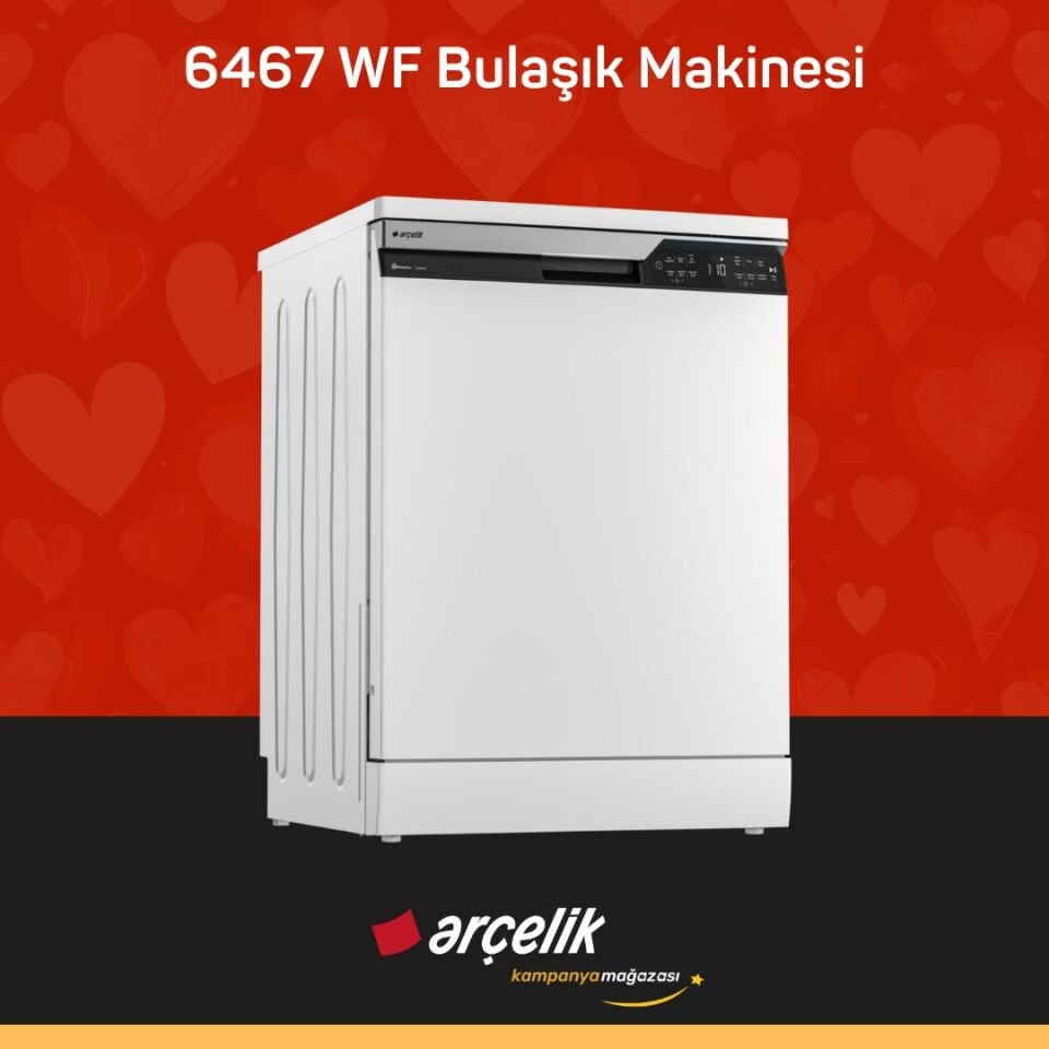 ARÇELİK 6467 WF 6 Programlı Bulaşık Makinesi