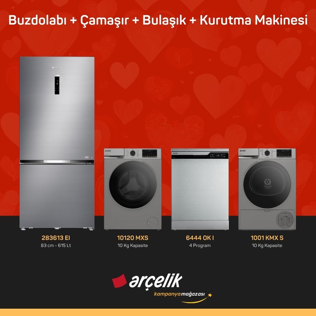 ARÇELİK 4'lü Çeyiz Paketi ( 283613 EI - 10120 MXS - 6444 OK I - 1001 KMX S )