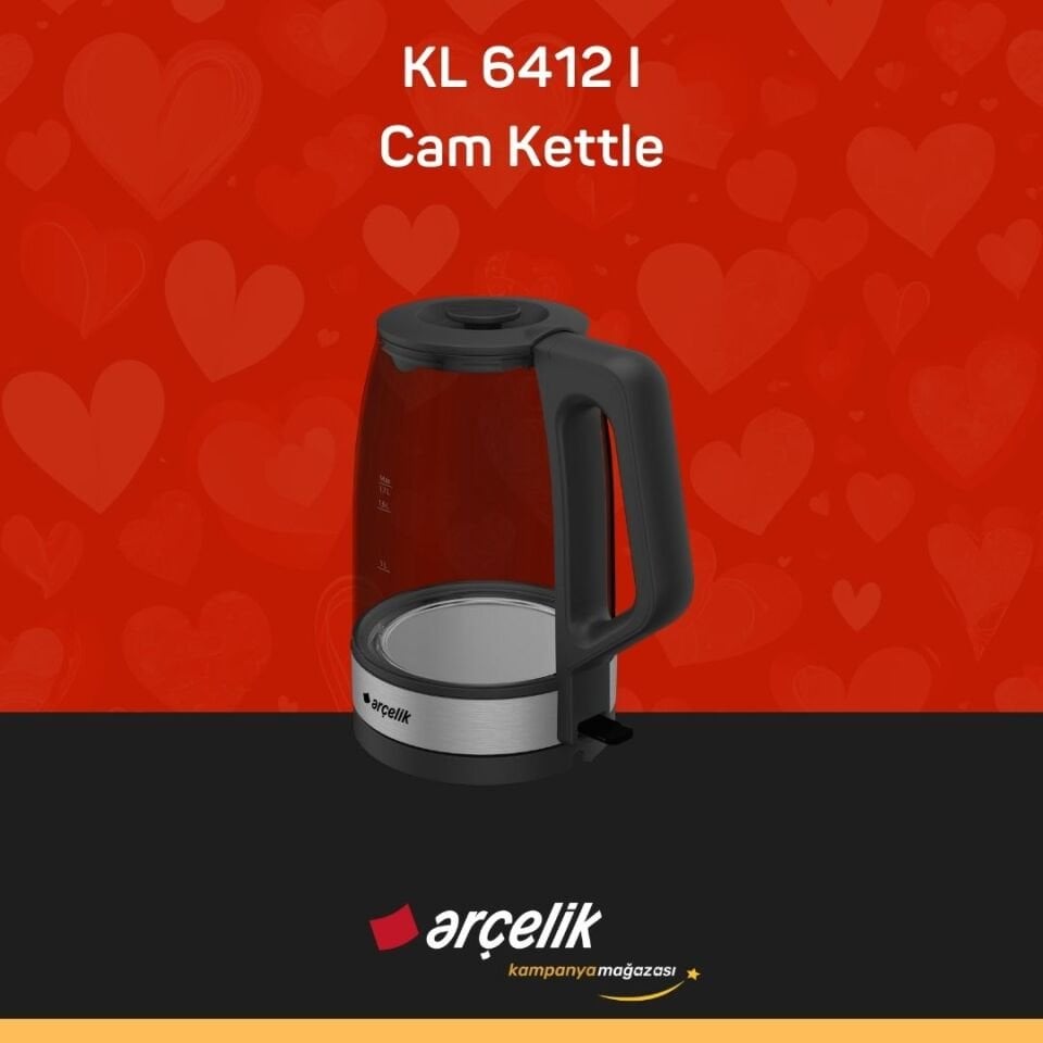 ARÇELİK KL 6412 I Cam Kettle