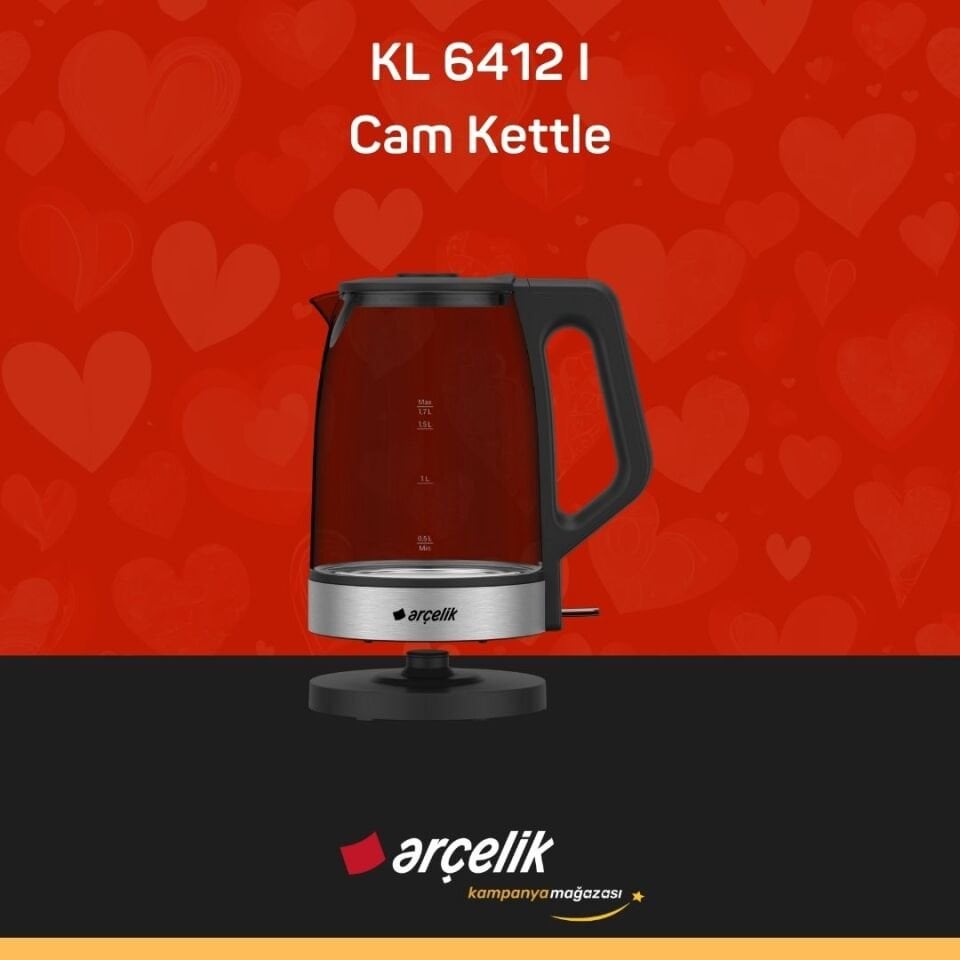 ARÇELİK KL 6412 I Cam Kettle