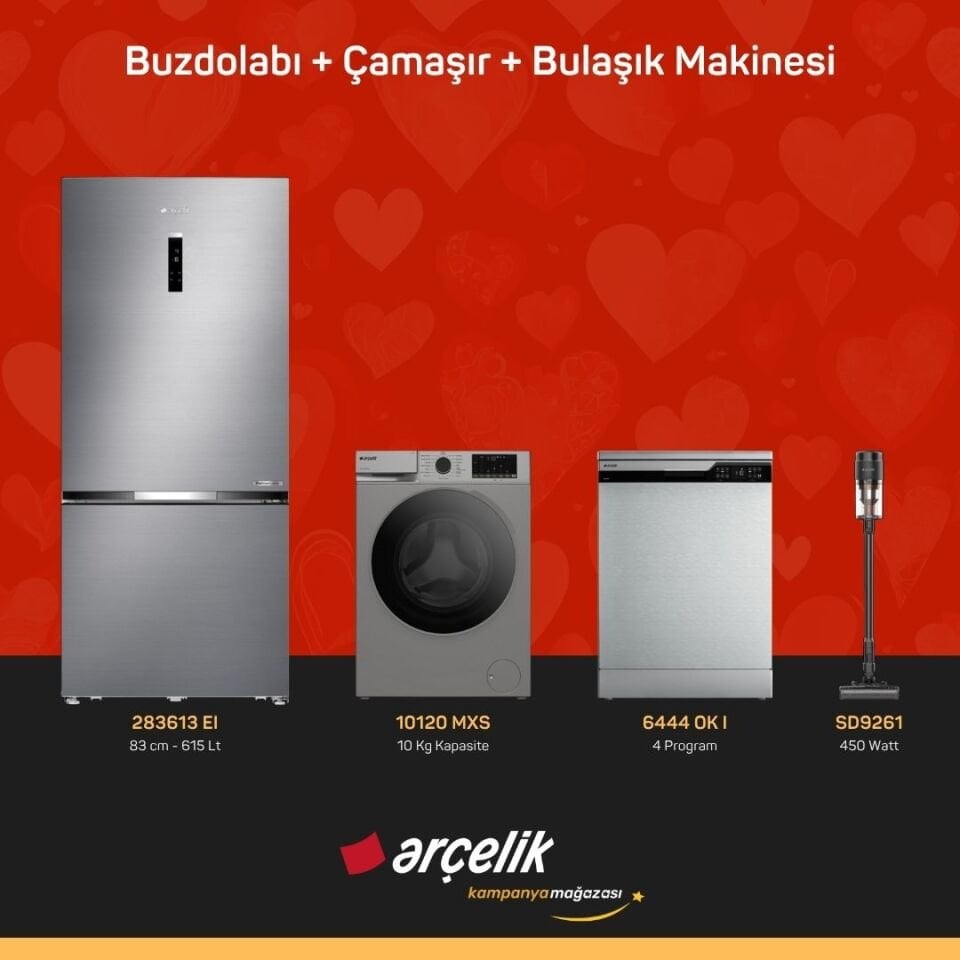 ARÇELİK 3'lü Çeyiz Paketi ( 283613 EI - 10120 MXS - 6444 OK I - SD 9261 )