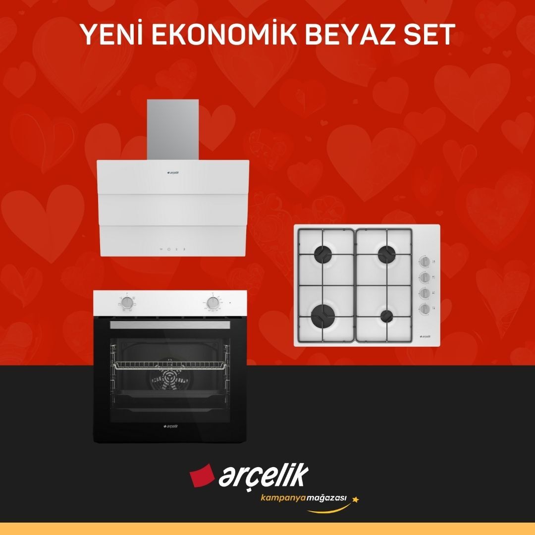 ARÇELİK YENİ EKONOMİK BEYAZ SET ( ADE 605-3 B - AFM 130 B - OMD D 611 EB )