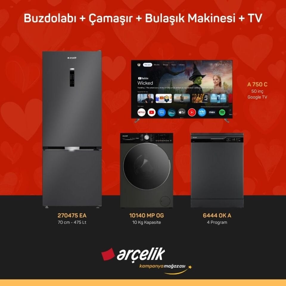 ARÇELİK 4'lü Çeyiz Paketi ( 270475 EA - 10140 MP OG - 6444 OK A - A 750 C )