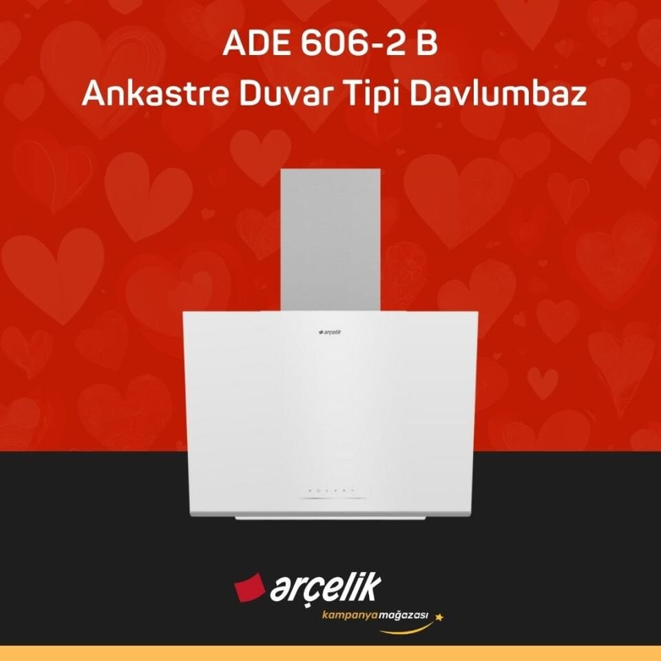 ARÇELİK ADE 606-2 B Ankastre Duvar Tipi Davlumbaz