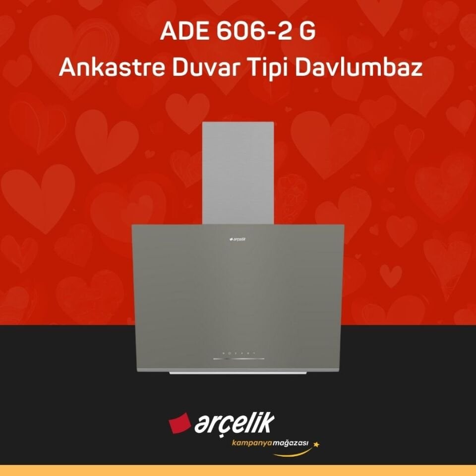 ARÇELİK ADE 606-2 G Fibona Serisi Ankastre Duvar Tipi Davlumbaz