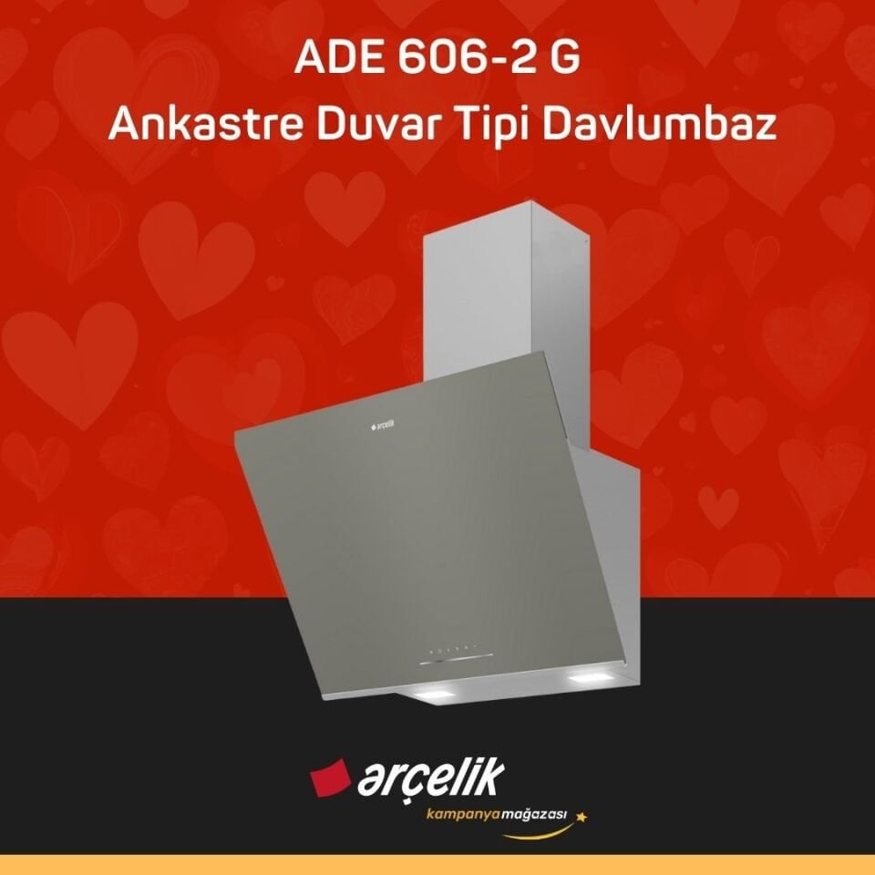 ARÇELİK ADE 606-2 G Fibona Serisi Ankastre Duvar Tipi Davlumbaz