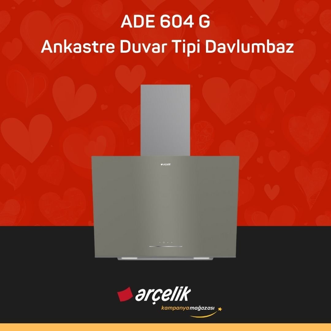 ARÇELİK ADE 604 G Ankastre Duvar Tipi Davlumbaz
