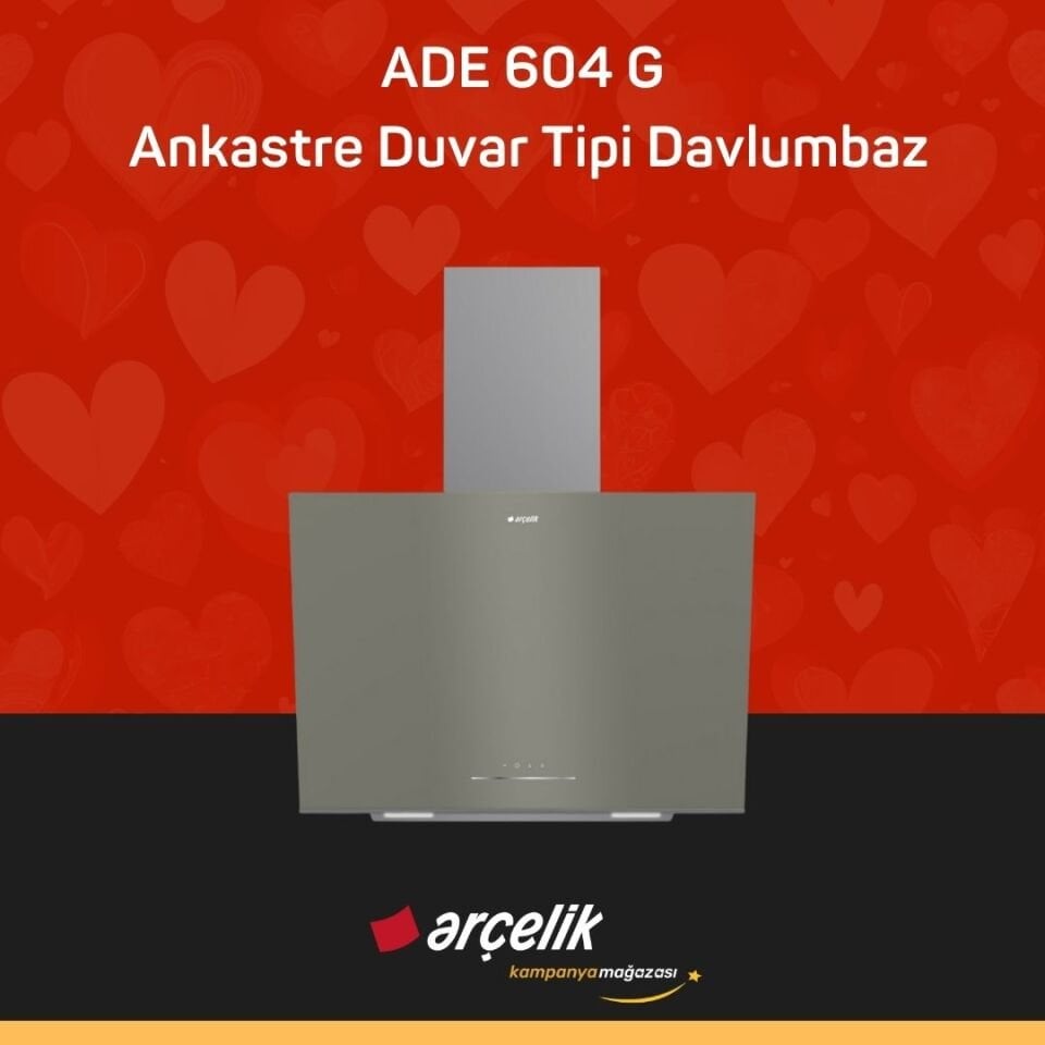 ARÇELİK ADE 604 G Ankastre Duvar Tipi Davlumbaz