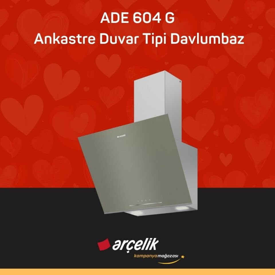 ARÇELİK ADE 604 G Ankastre Duvar Tipi Davlumbaz