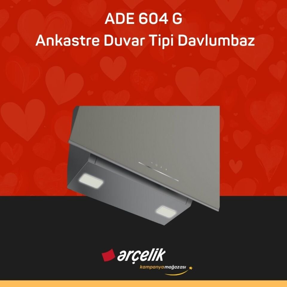 ARÇELİK ADE 604 G Ankastre Duvar Tipi Davlumbaz