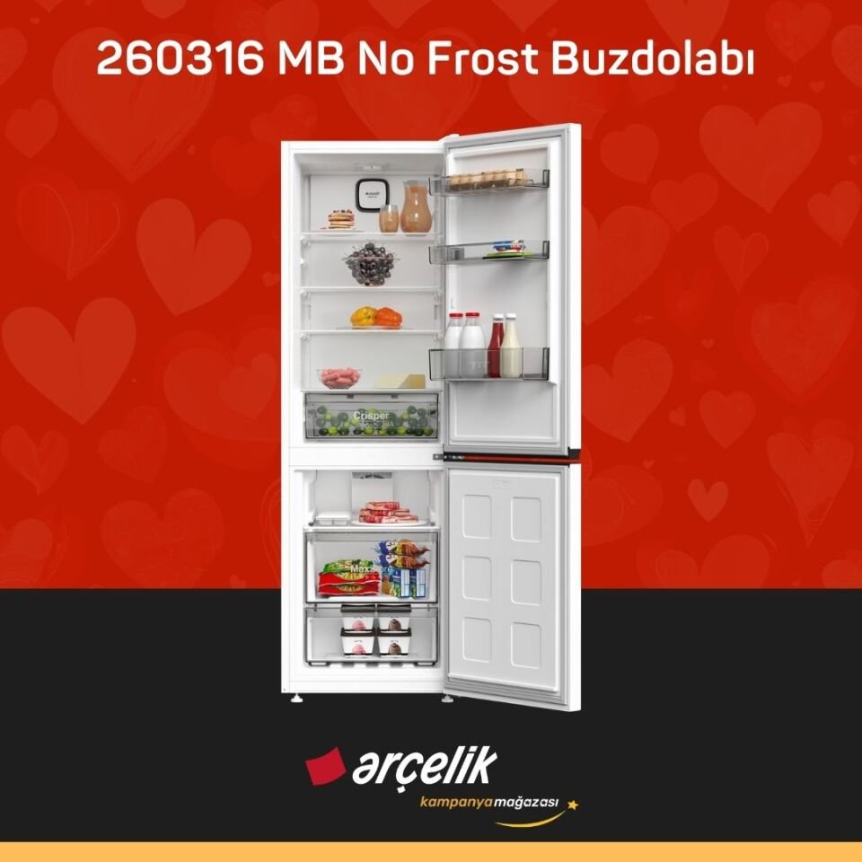 ARÇELİK 260316 MB Alttan Donduruculu Buzdolabı