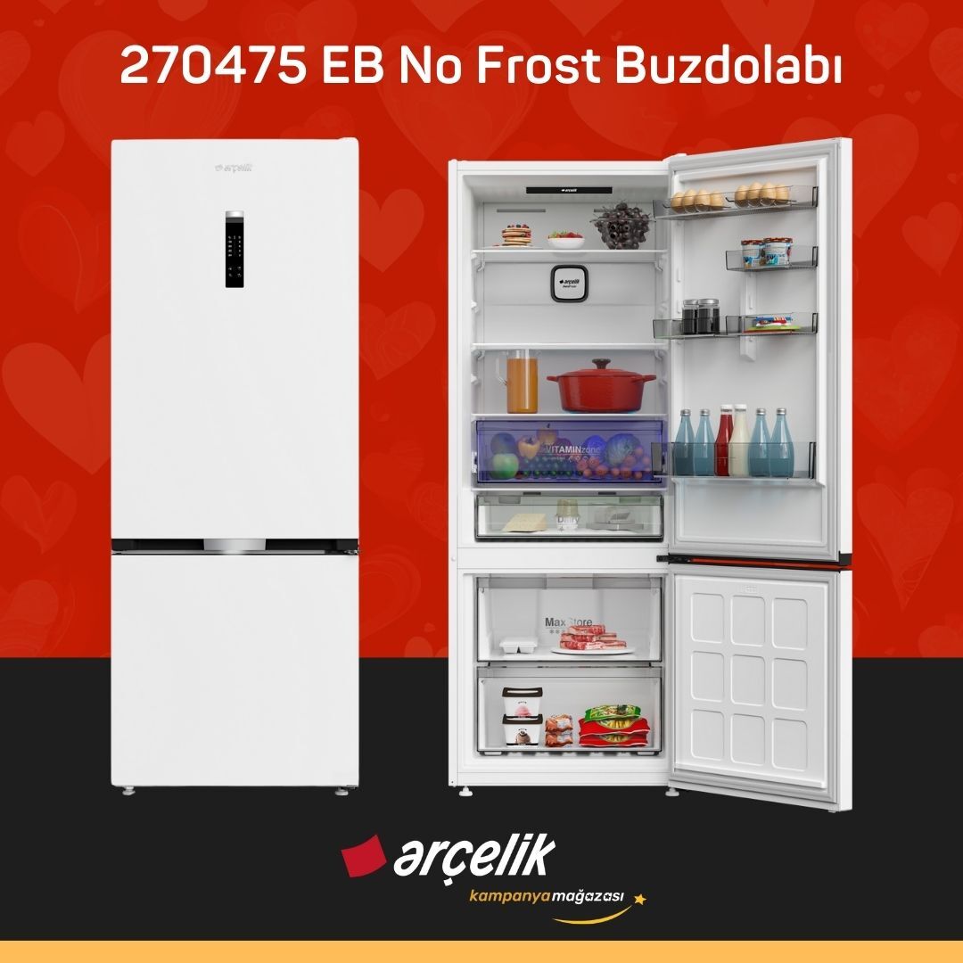 ARÇELİK 270475 EB Alttan Donduruculu Buzdolabı