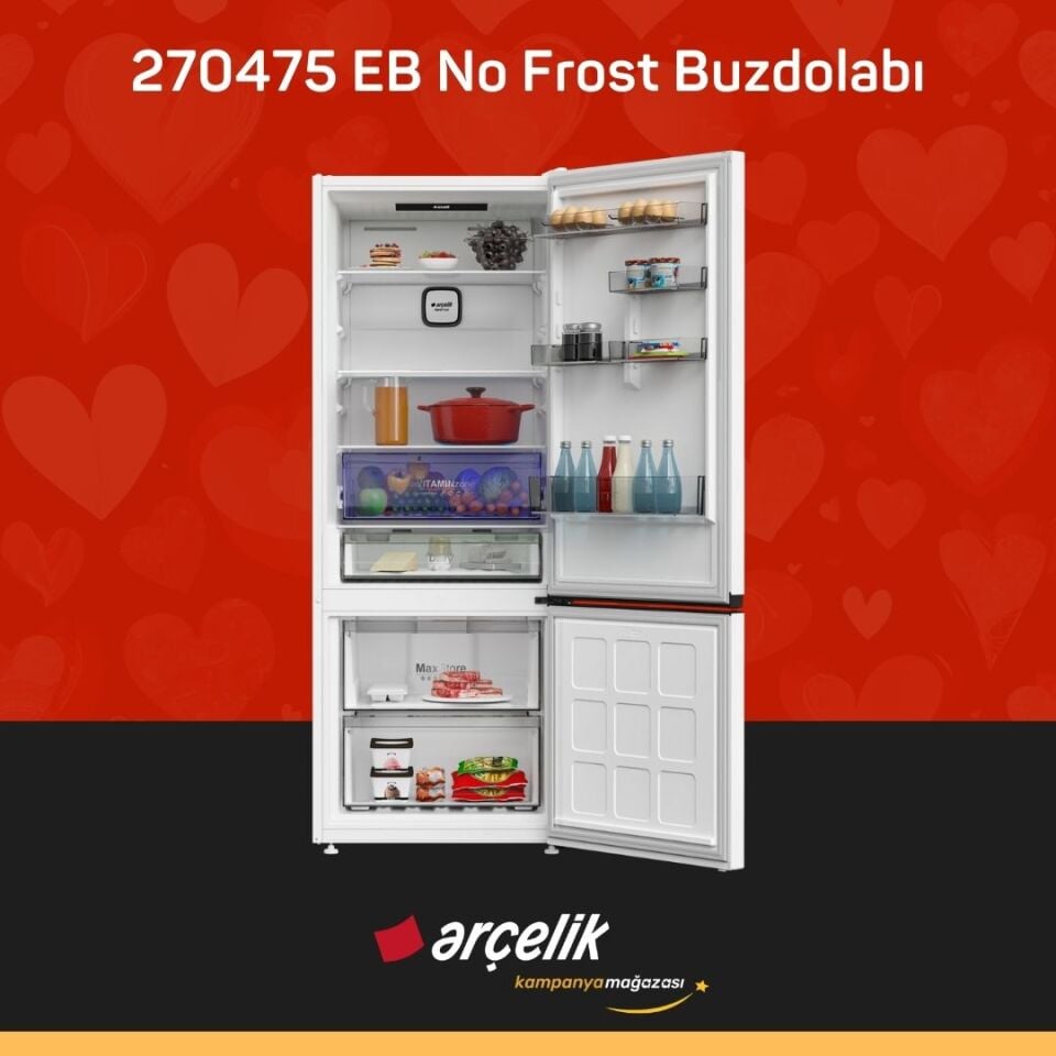 ARÇELİK 270475 EB Alttan Donduruculu Buzdolabı